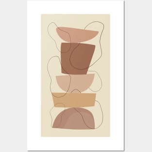 Boho Abstract Shape Tower Warm Toned  minimalist Print Posters and Art